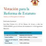 Votación para al reforma del estatuto