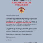Importante, Suspencion de la Votaciones para la Reforma de Estatutos
