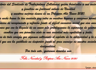 Sindicato Collahuasi envía saludo de Navidad y Próspero Año Nuevo 2020