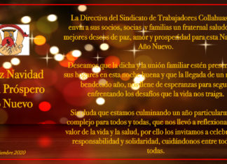 Sindicato de Trabajadores Collahuasi les envía un fraternal saludo navideño